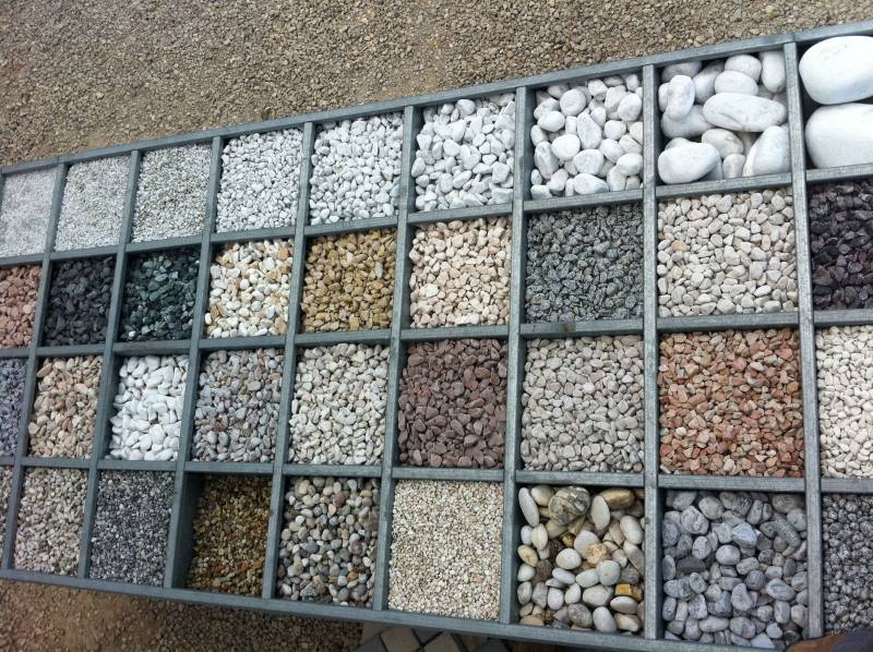 échantillons des graviers disponibles sur notre parc